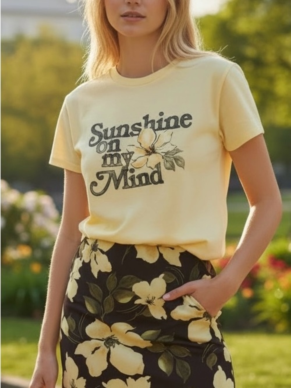 Z Supply Yellow "Sunshine On My Mind" Graphic Tee
